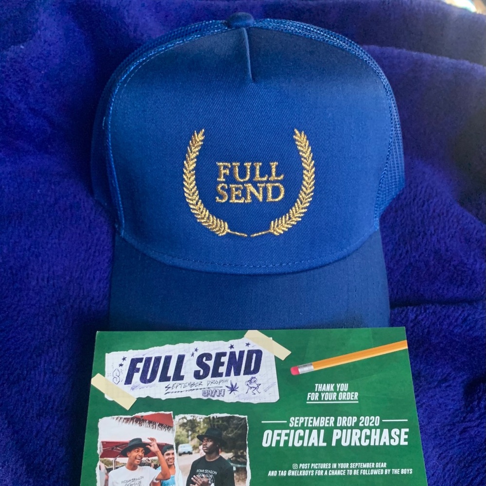 Full send crest hat. September drop